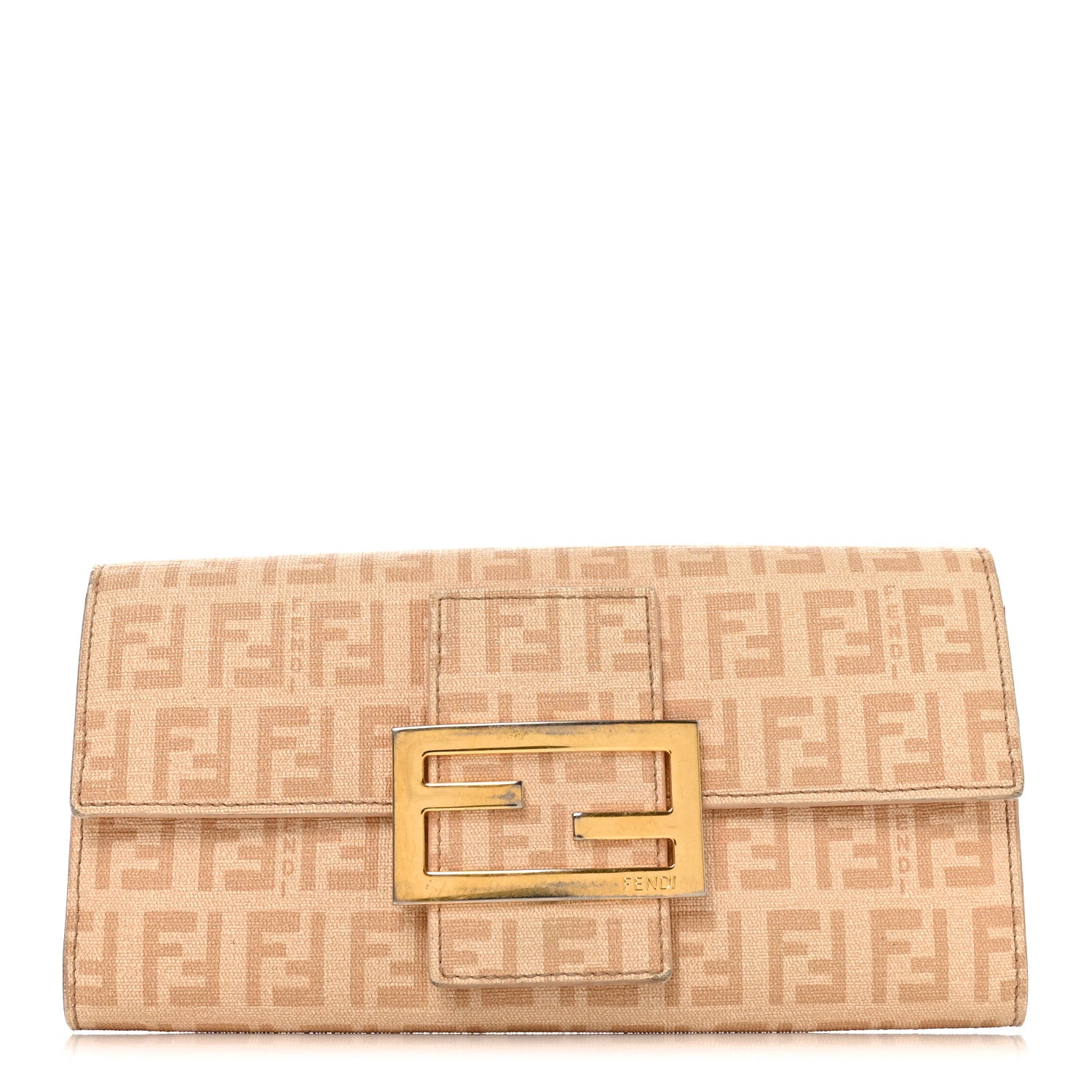 Fendi Zucchino Spalmati Forever Continental Wallet Camelia 1 of 9