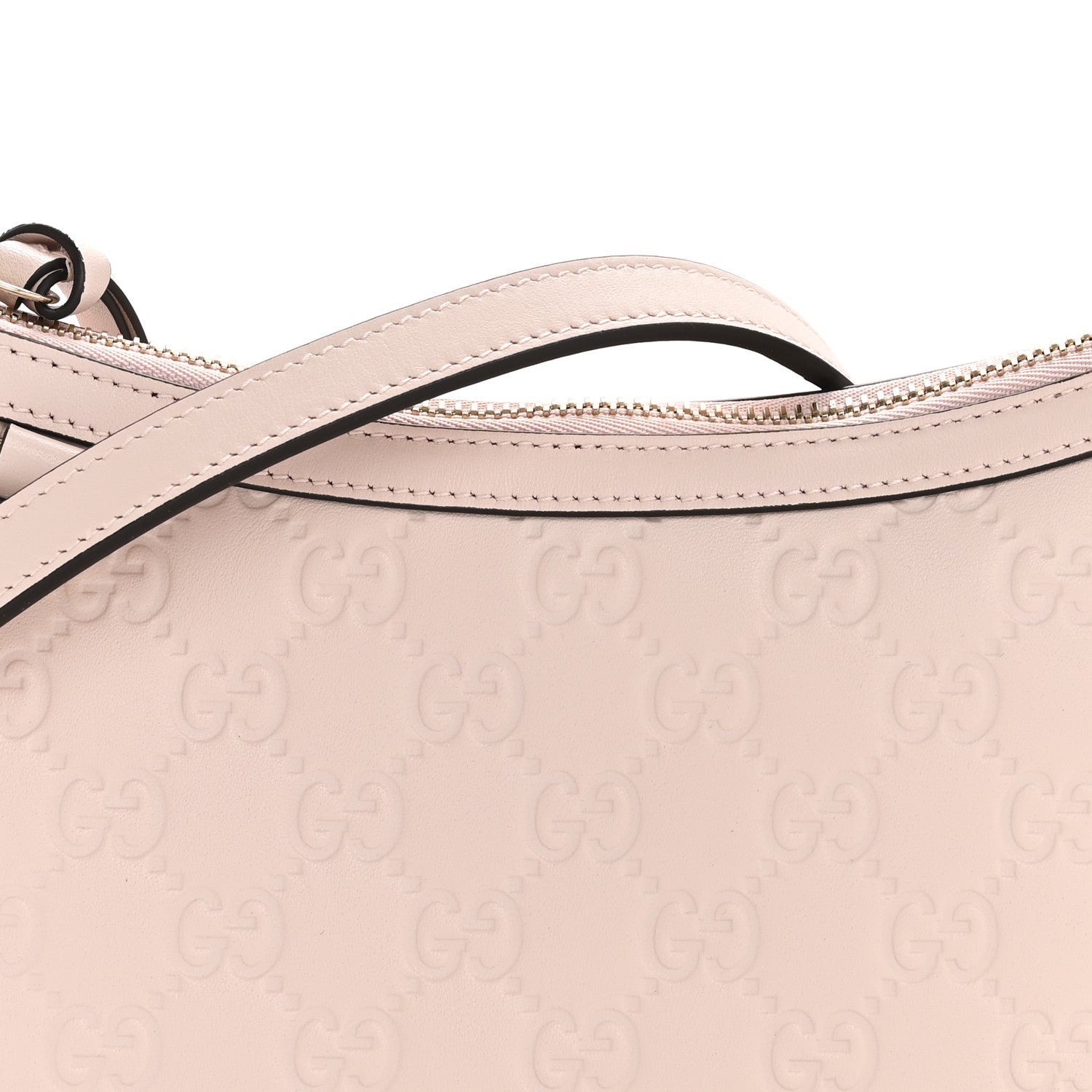 Gucci GG Calfskin Embossed Emblem Small Shoulder Bag Pink 8 of 11