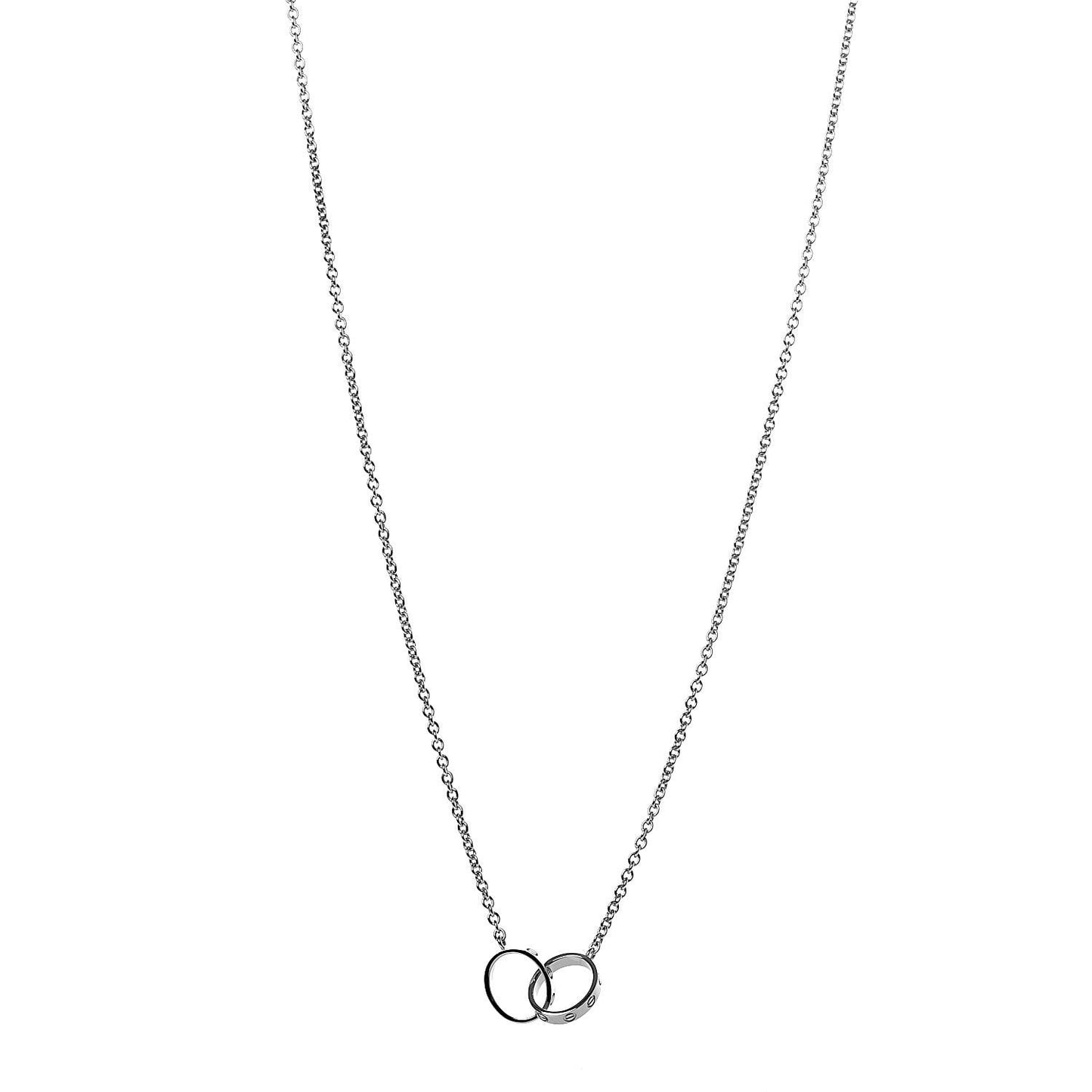 18K White Gold Interlocking LOVE Necklace