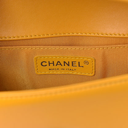 Chanel Lambskin Quilted Small Boy Flap Yellow 6 of 10