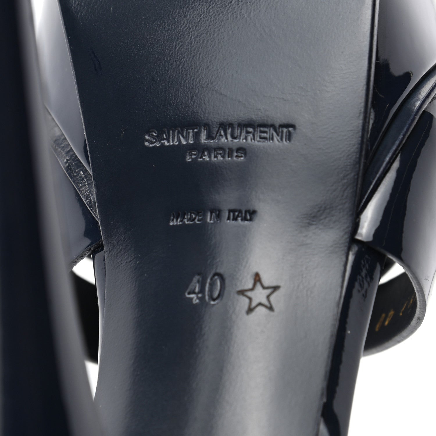 Saint Laurent Patent Tribute 105 Platform Sandals 40 Deep Marine 6 of 8