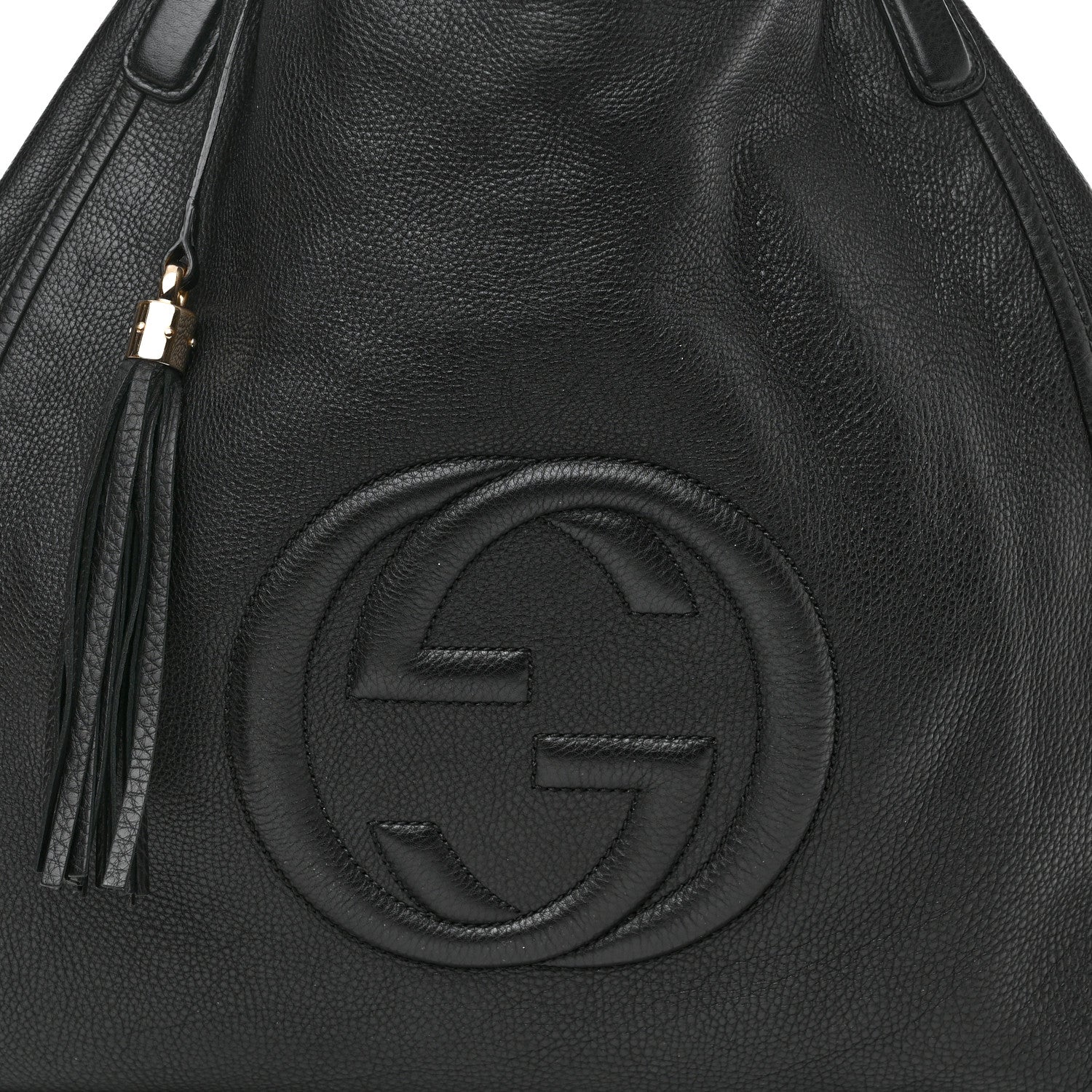 Gucci Pebbled Calfskin Large Soho Shoulder Bag Black 9 of 14