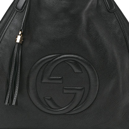 Gucci Pebbled Calfskin Large Soho Shoulder Bag Black 9 of 14