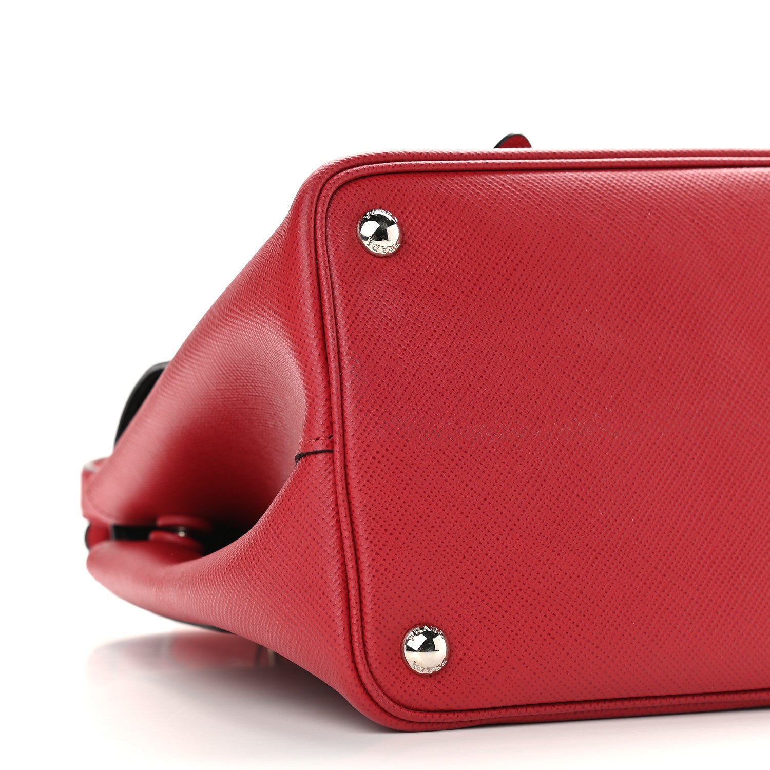 Prada Saffiano Cuir Convertible Top Handle Tote Fuoco 7 of 8