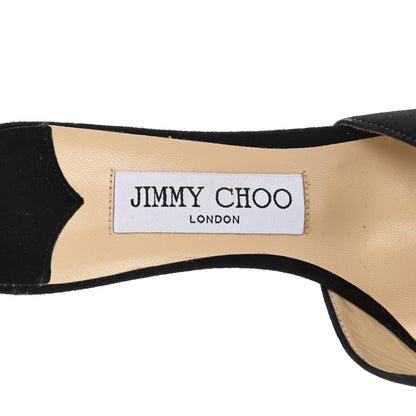 Jimmy Choo Suede Crystal Saeda 100 Pumps 37 Black 6 of 8