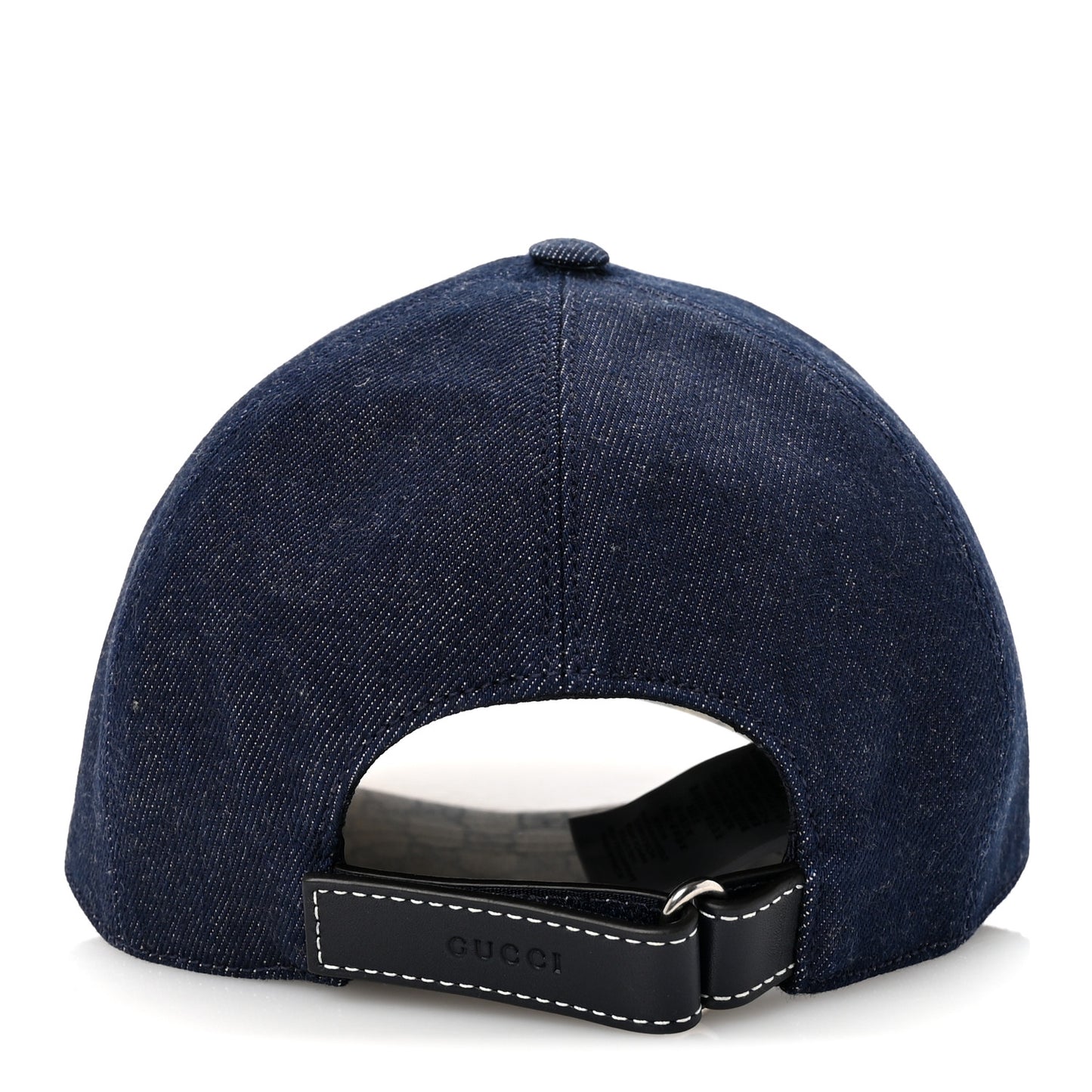 Lasered Denim Monogram Logo Baseball Hat L Blue