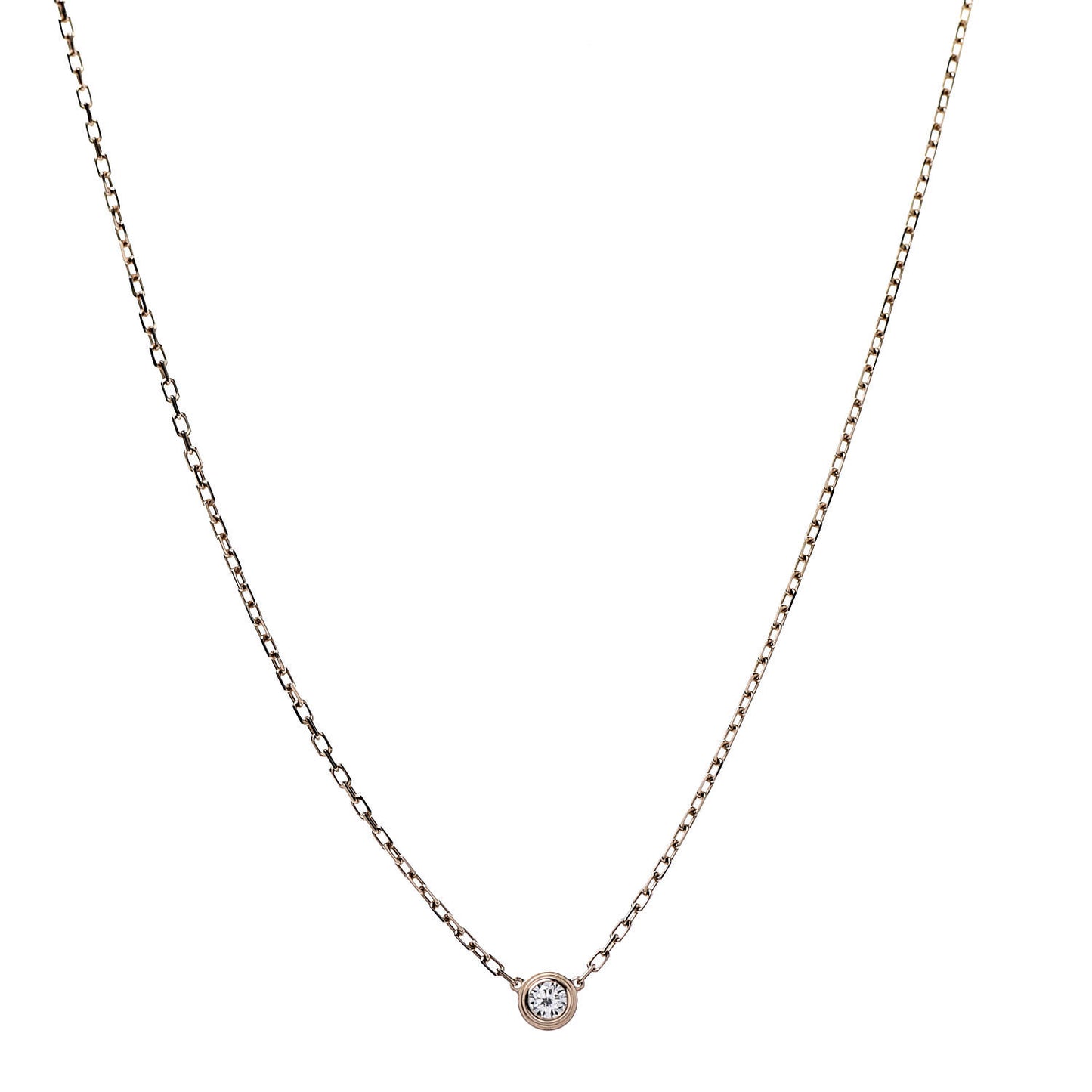 18K Pink Gold Diamond SM D'Amour Pendant Necklace