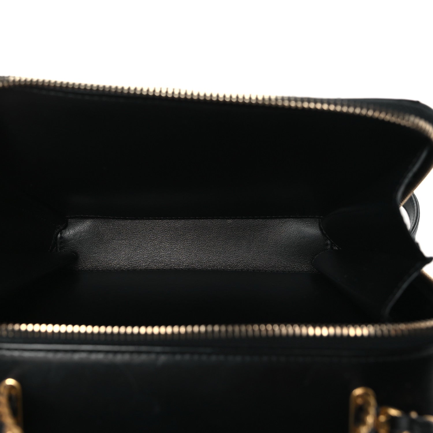 Chanel Shiny Calfskin Quilted Top Handle Vanity Black 5 of 11