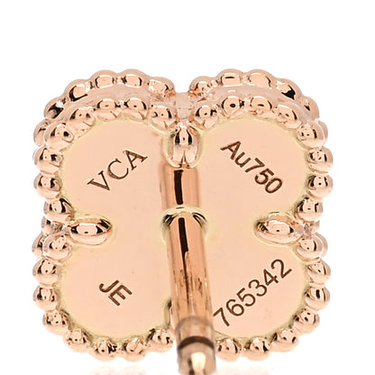 Van Cleef & Arpels 18K Rose Gold Carnelian Sweet Alhambra Earrings 4 of 4