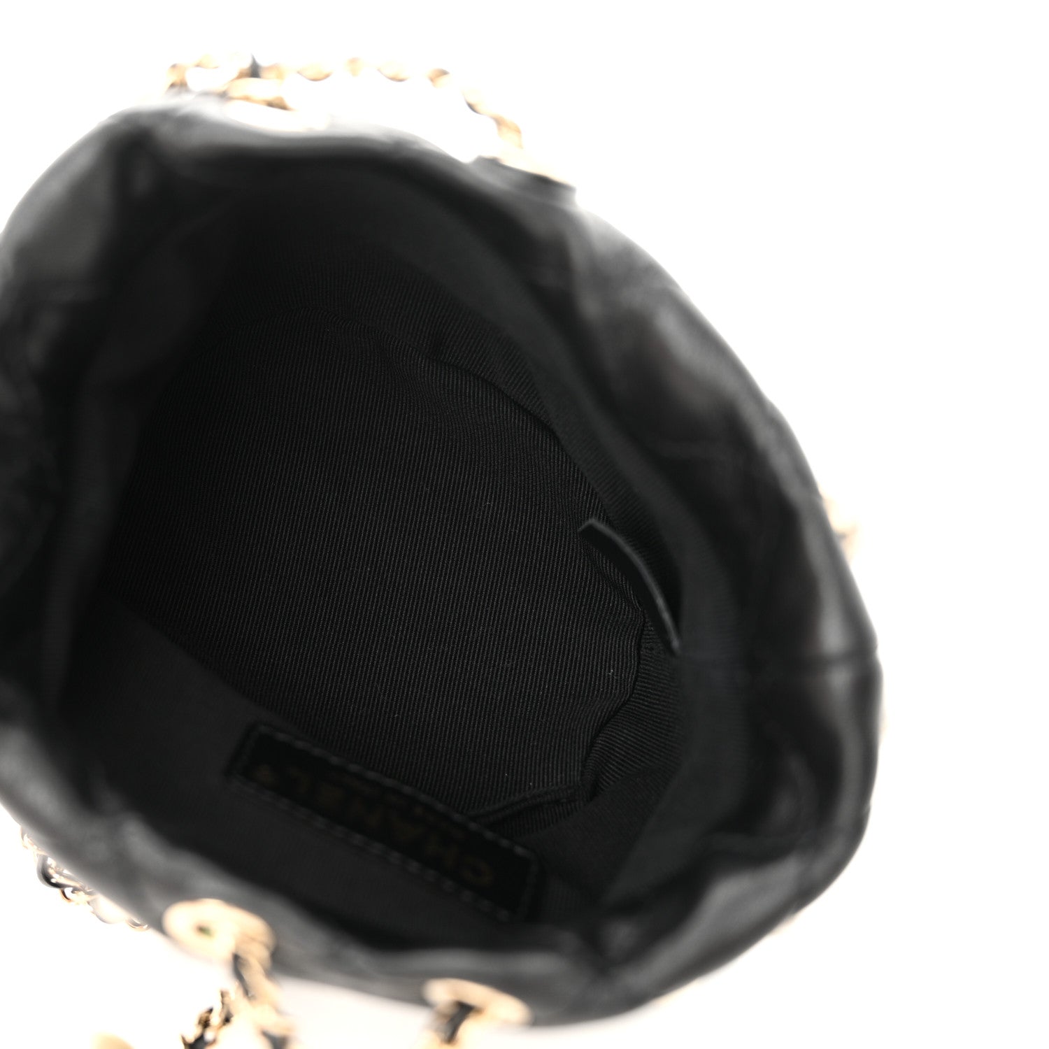 Chanel Lambskin Quilted Pearl Mini About Pearls Drawstring Bag Black 5 of 10