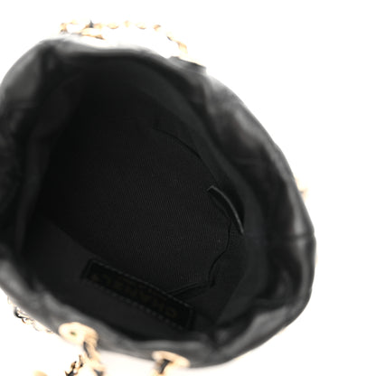 Chanel Lambskin Quilted Pearl Mini About Pearls Drawstring Bag Black 5 of 10