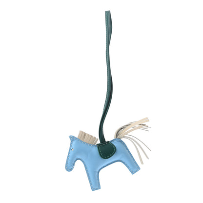 Hermes Milo Lambskin Grigri Rodeo Horse Bag Charm PM Celeste Malachite Craie 1 of 3