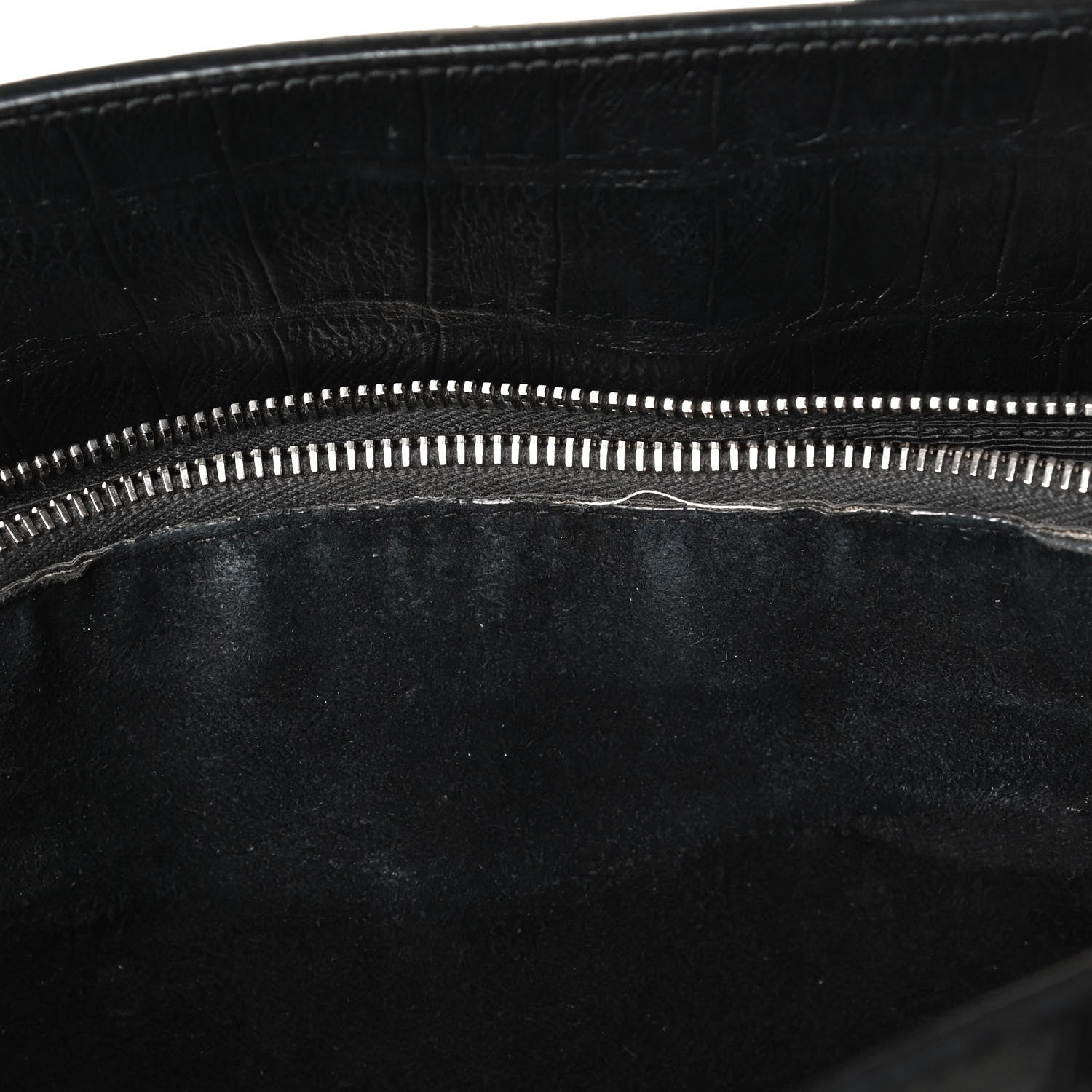 Saint Laurent Calfskin Crocodile Embossed Small Sac de Jour Black 12 of 12