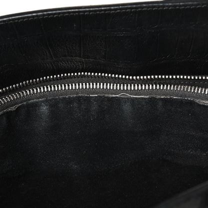 Saint Laurent Calfskin Crocodile Embossed Small Sac de Jour Black 12 of 12