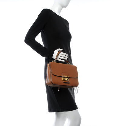 Miu Miu Goatskin Madras Shoulder Bag Cuoio 3 of 25