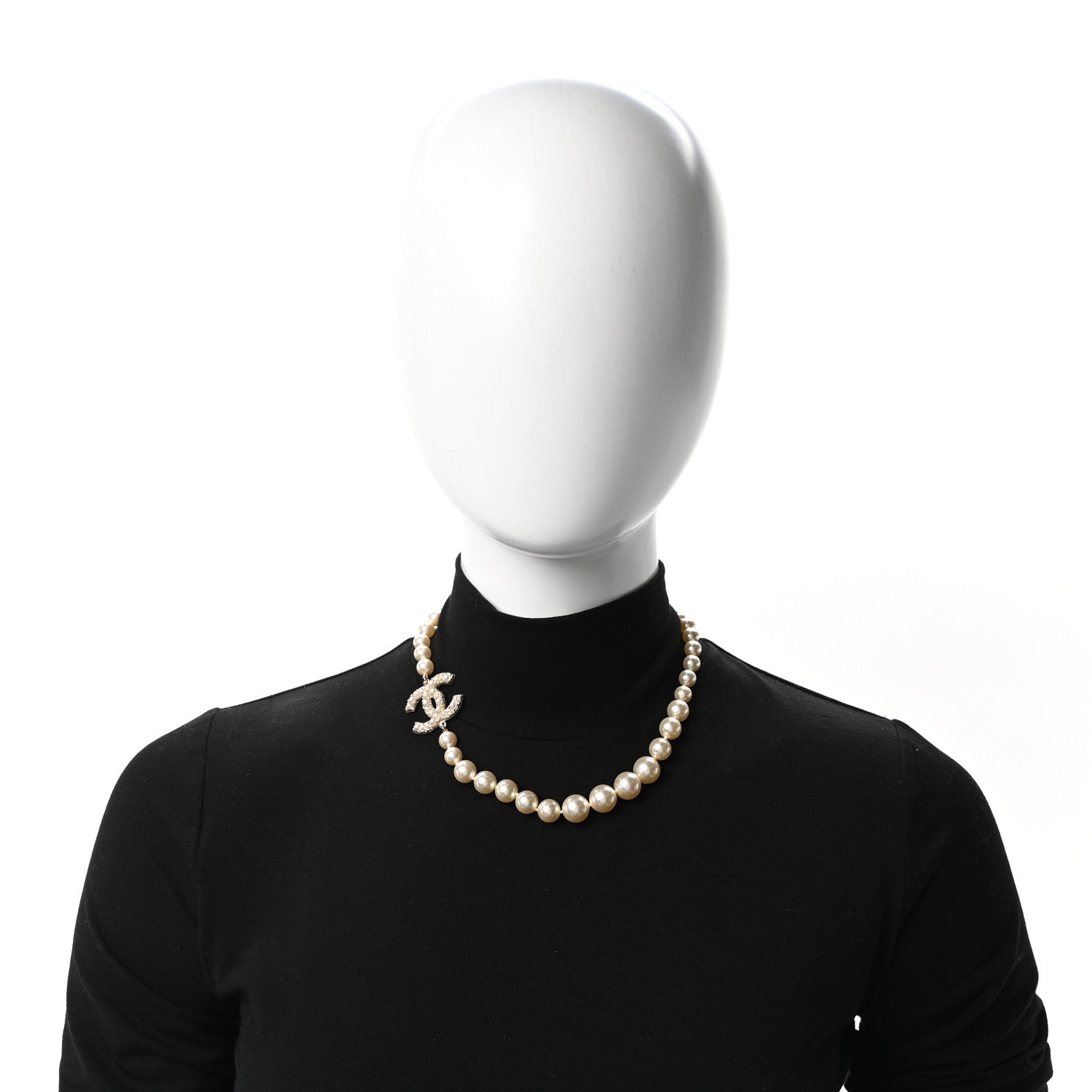 Chanel Pearl CC 100th Anniversary Necklace Light Gold 2 of 5