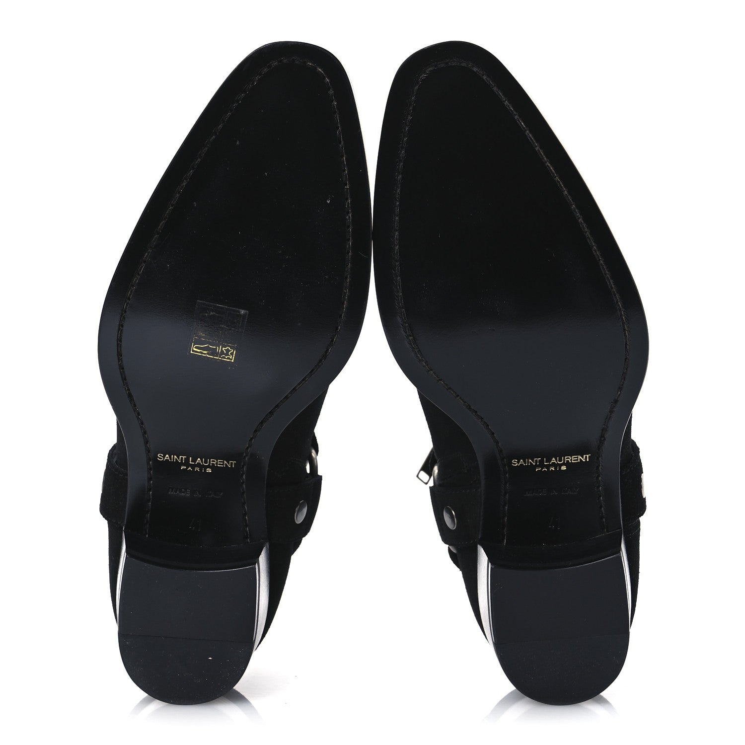 Saint Laurent Suede Mens Wyatt Harness Boots 41 Black 1710317