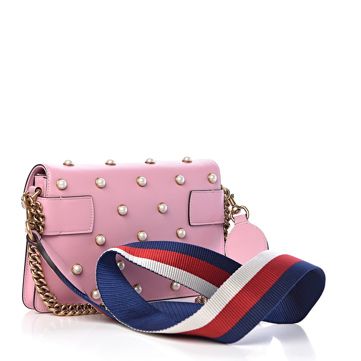 Nappa Pearl Studded Mini Queen Margaret Broadway Shoulder Bag Sugar Pink