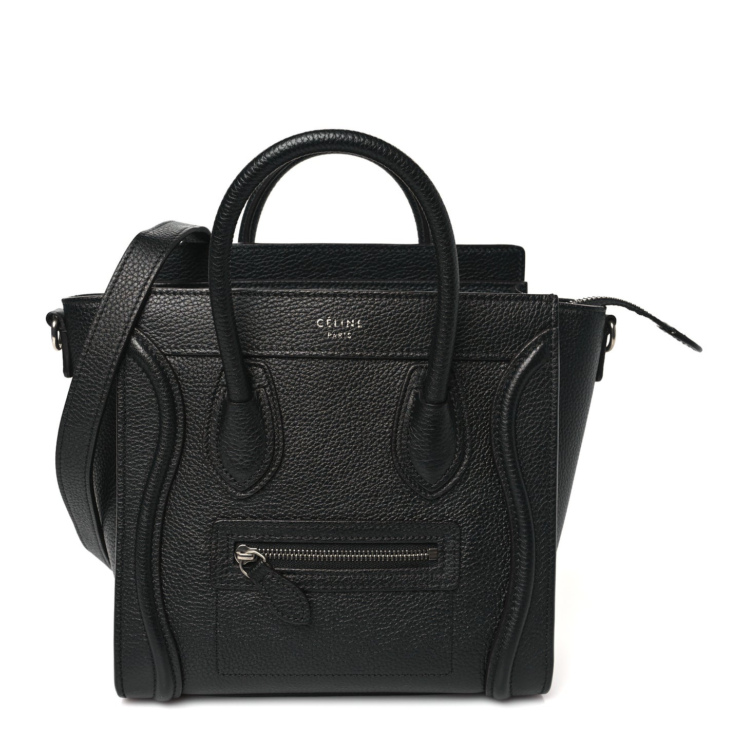 Drummed Calfskin Nano Luggage Black