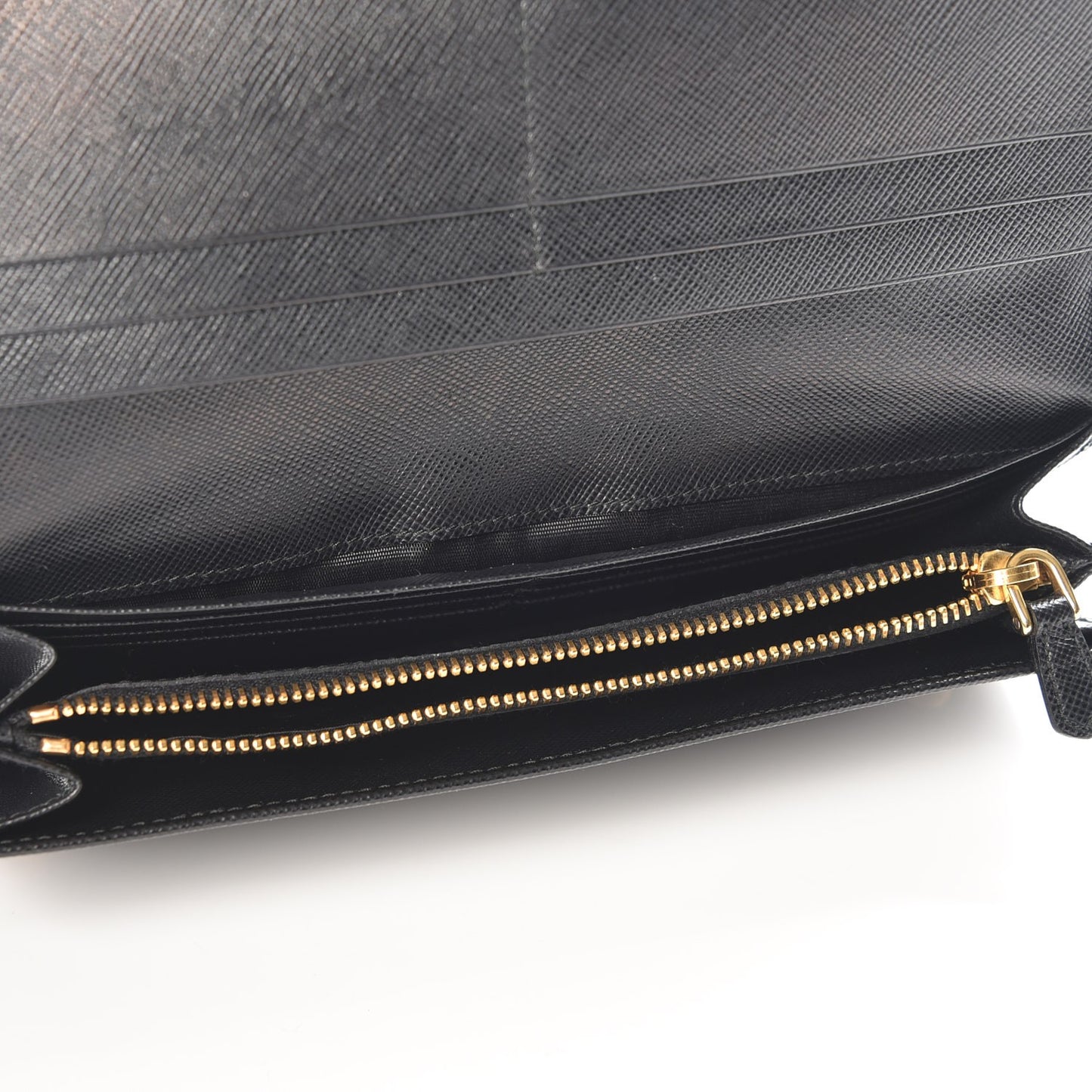 Saffiano Metal Continental Flap Wallet Nero Black