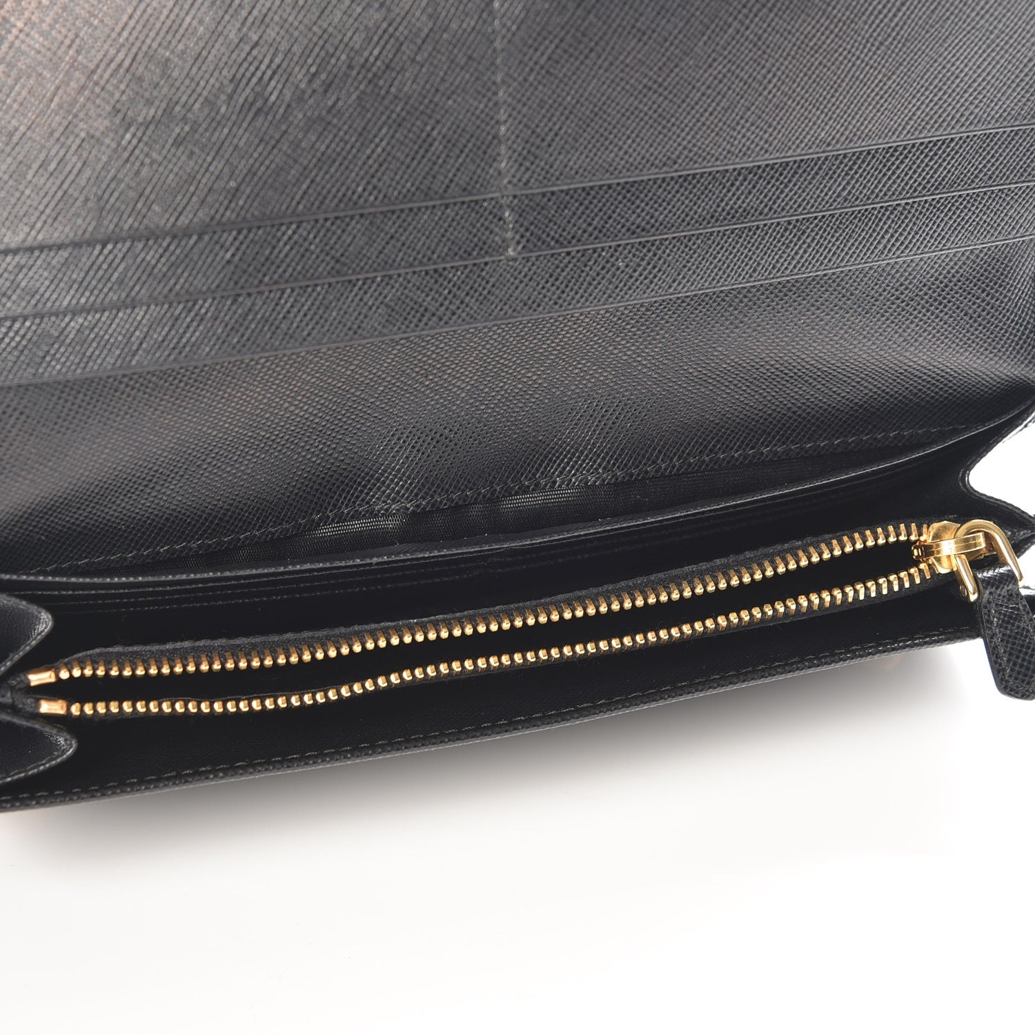 Prada Saffiano Metal Continental Flap Wallet Nero Black 5 of 7
