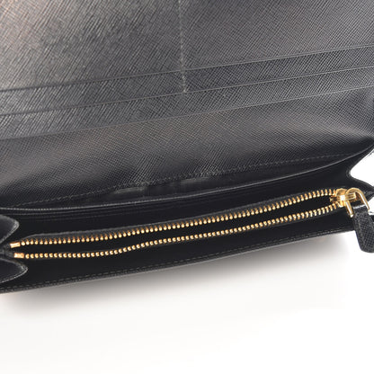 Prada Saffiano Metal Continental Flap Wallet Nero Black 5 of 7