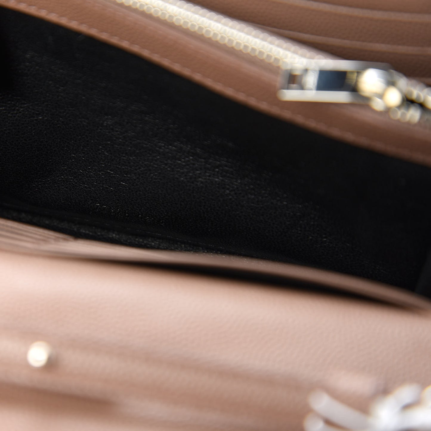Grain De Poudre Matelasse Chevron Monogram Chain Wallet Taupe