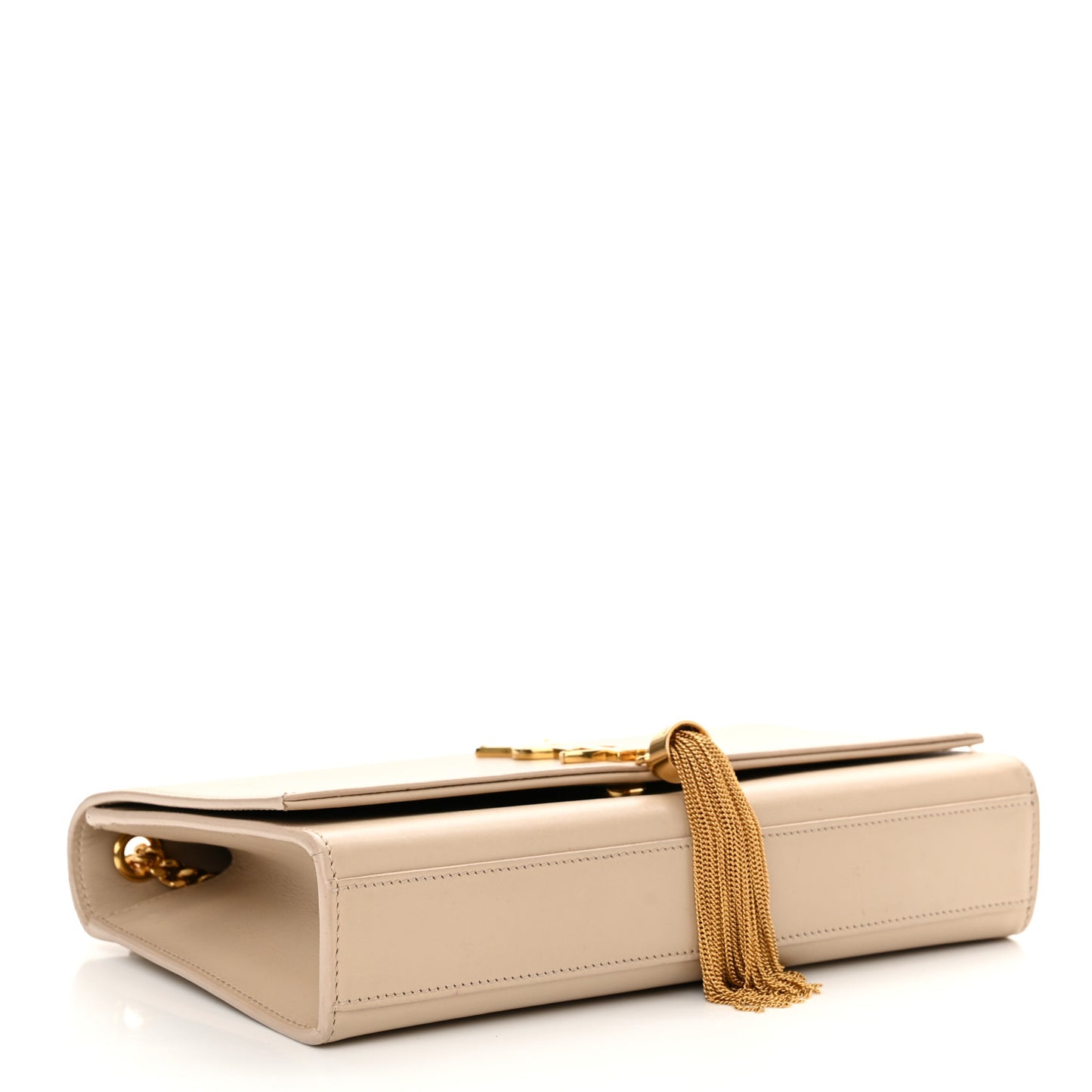 Smooth Calfskin Medium Classic Monogram Kate Tassel Satchel Nude Powder