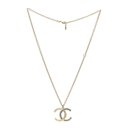 Chanel Enamel CC Necklace Gold Grey 3 of 6