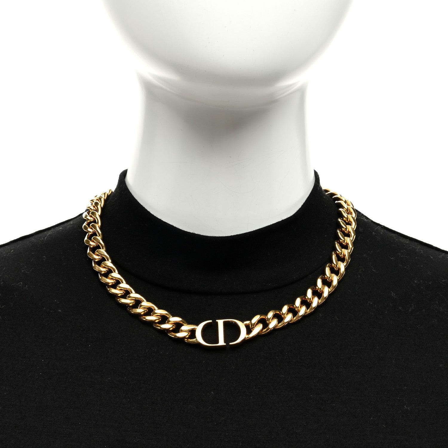Christian Dior Metal Danseuse Etoile Chain Choker Necklace Gold 2 of 4