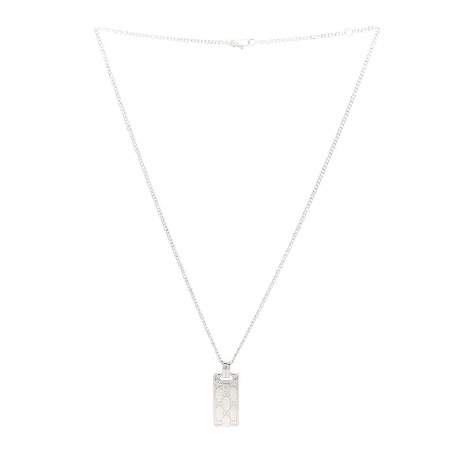 Sterling Silver Signature Tag Pendant Necklace