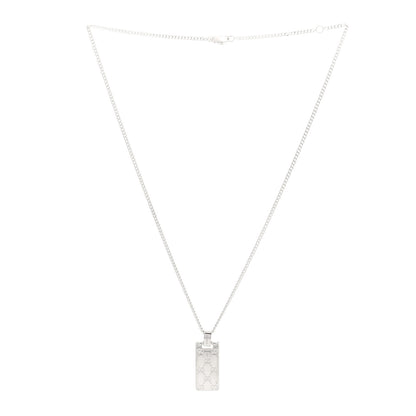 Gucci Sterling Silver Signature Tag Pendant Necklace 2 of 4
