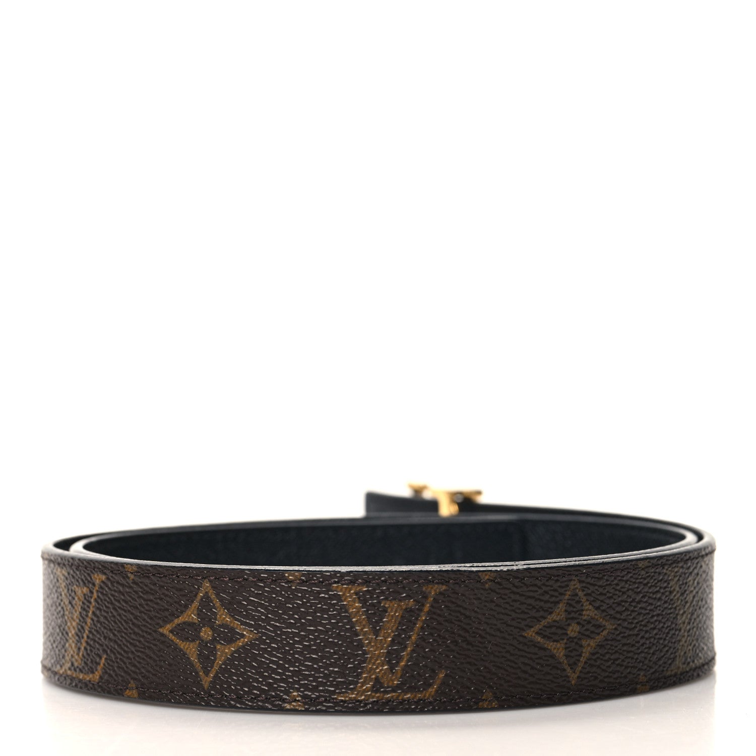 Louis Vuitton Calfskin Monogram 30mm LV Initiales Reversible Belt 80 32 Black 2 of 5