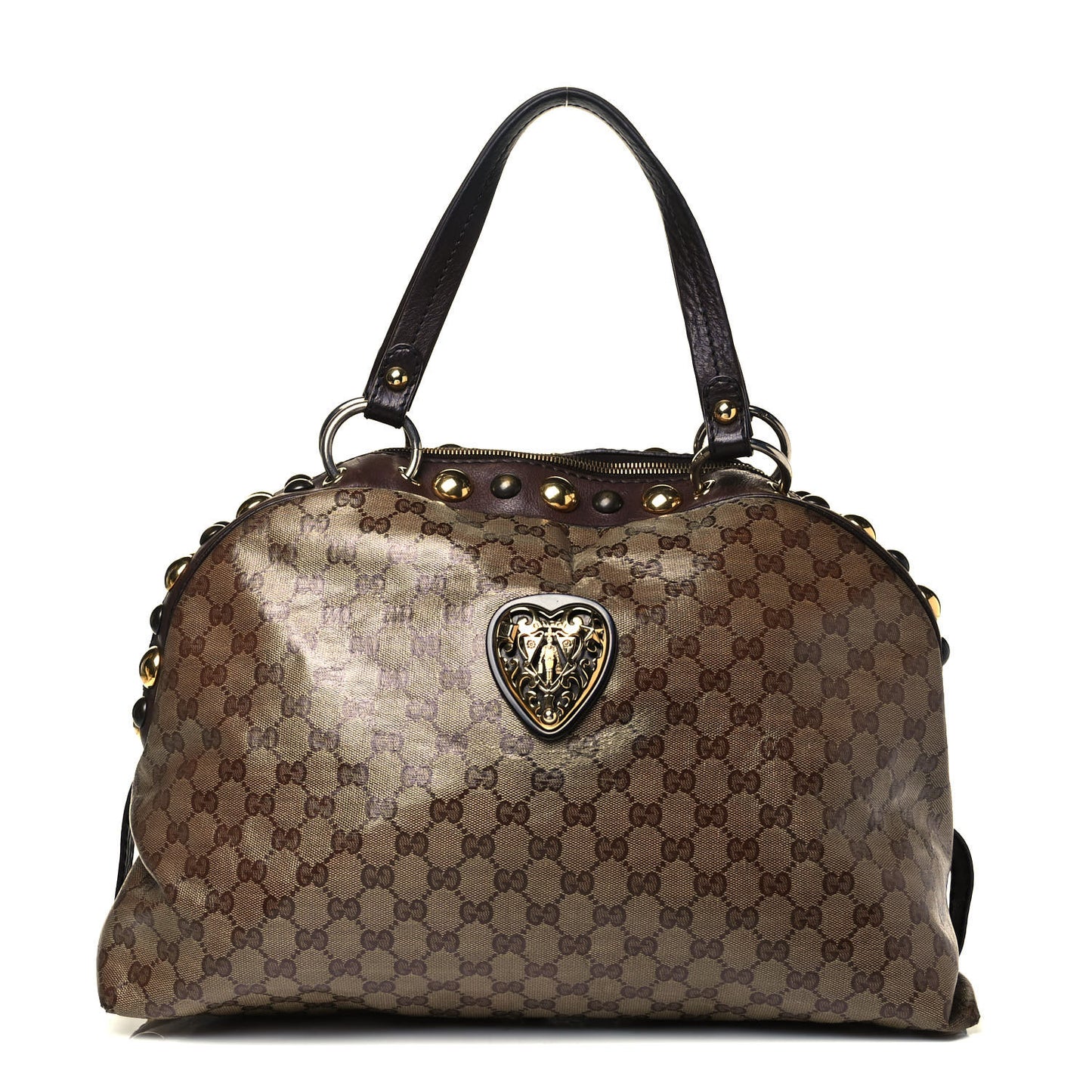 Crystal Monogram Large Babouska Dome Bag Brown