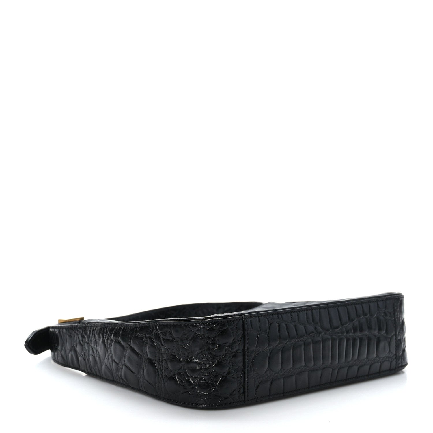 Saint Laurent Calfskin Crocodile Embossed LE 5 A 7 Hobo Black 4 of 9