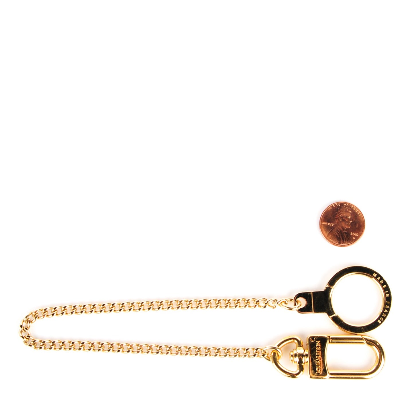 Metal Pochette Extender Key Ring Chain Gold