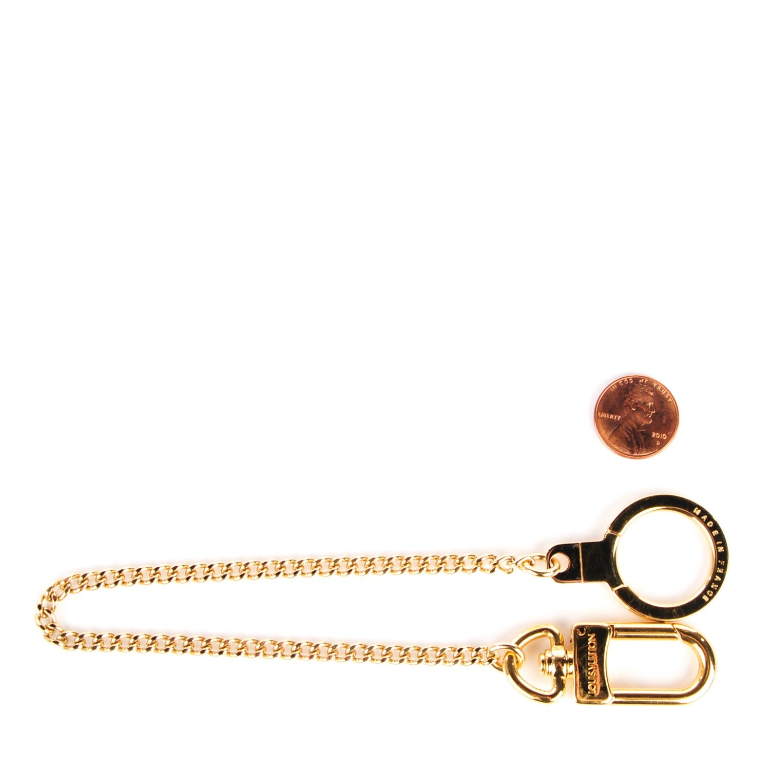 Louis Vuitton Metal Pochette Extender Key Ring Chain Gold 2 of 5