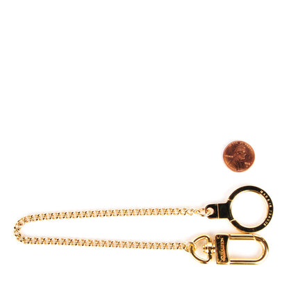 Louis Vuitton Metal Pochette Extender Key Ring Chain Gold 2 of 5