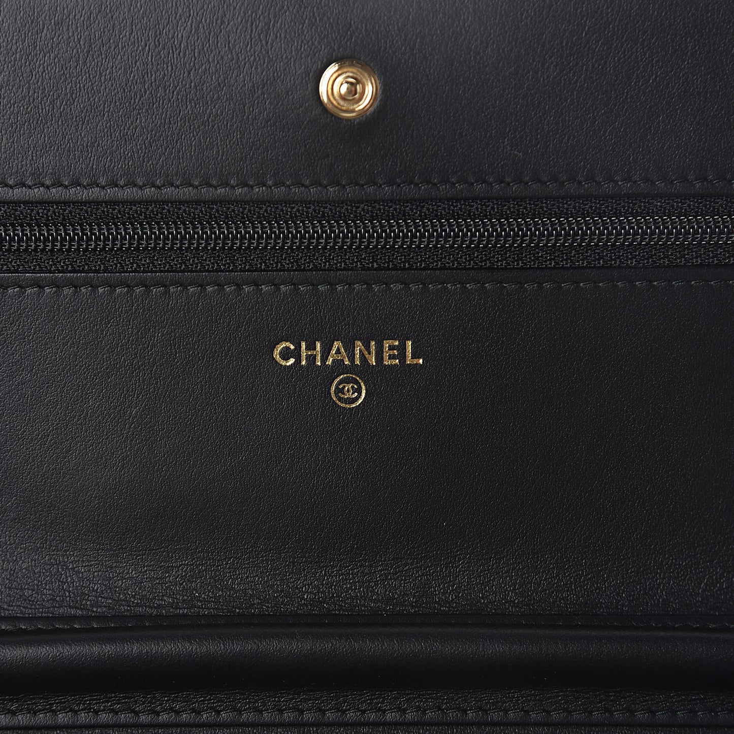 Aged Calfskin Quilted Lucky Charms 2.55 Reissue Wallet On Chain WOC Black