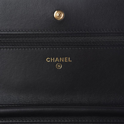 Chanel Aged Calfskin Quilted Lucky Charms 2.55 Reissue Wallet On Chain WOC Black 6 of 12