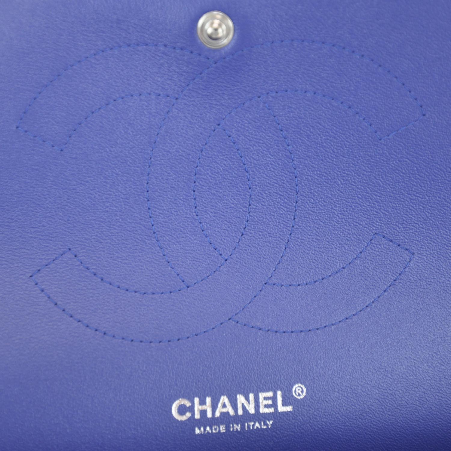 Chanel Patent Jumbo Double Flap Metallic Royal Blue 10 of 11