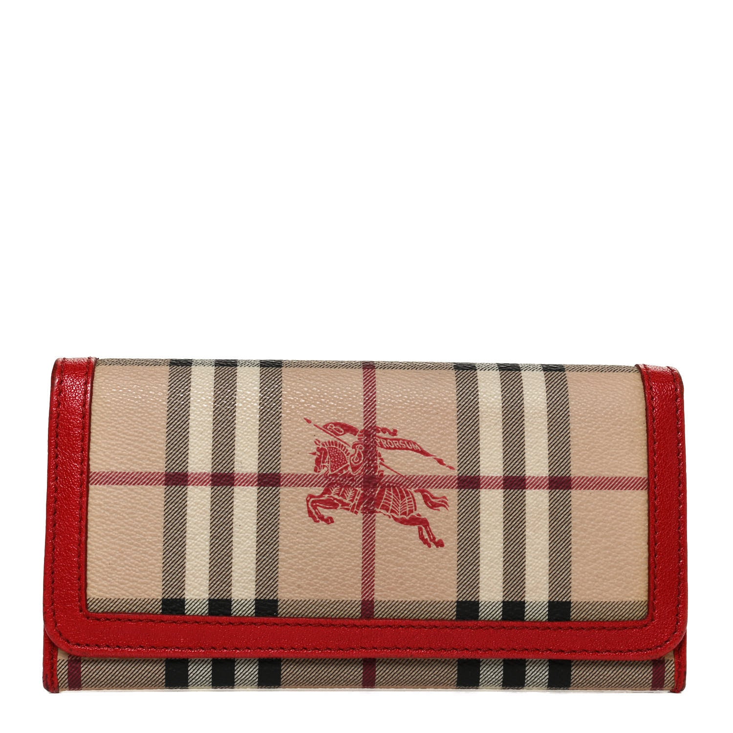 Burberry Haymarket Check Continental Wallet Red 1 of 10