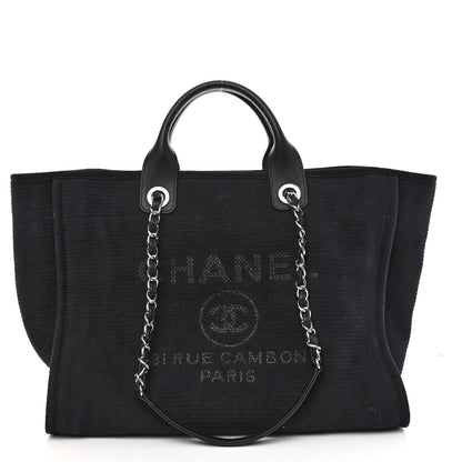 Chanel Mixed Fibers Medium Deauville Tote Black 3 of 10