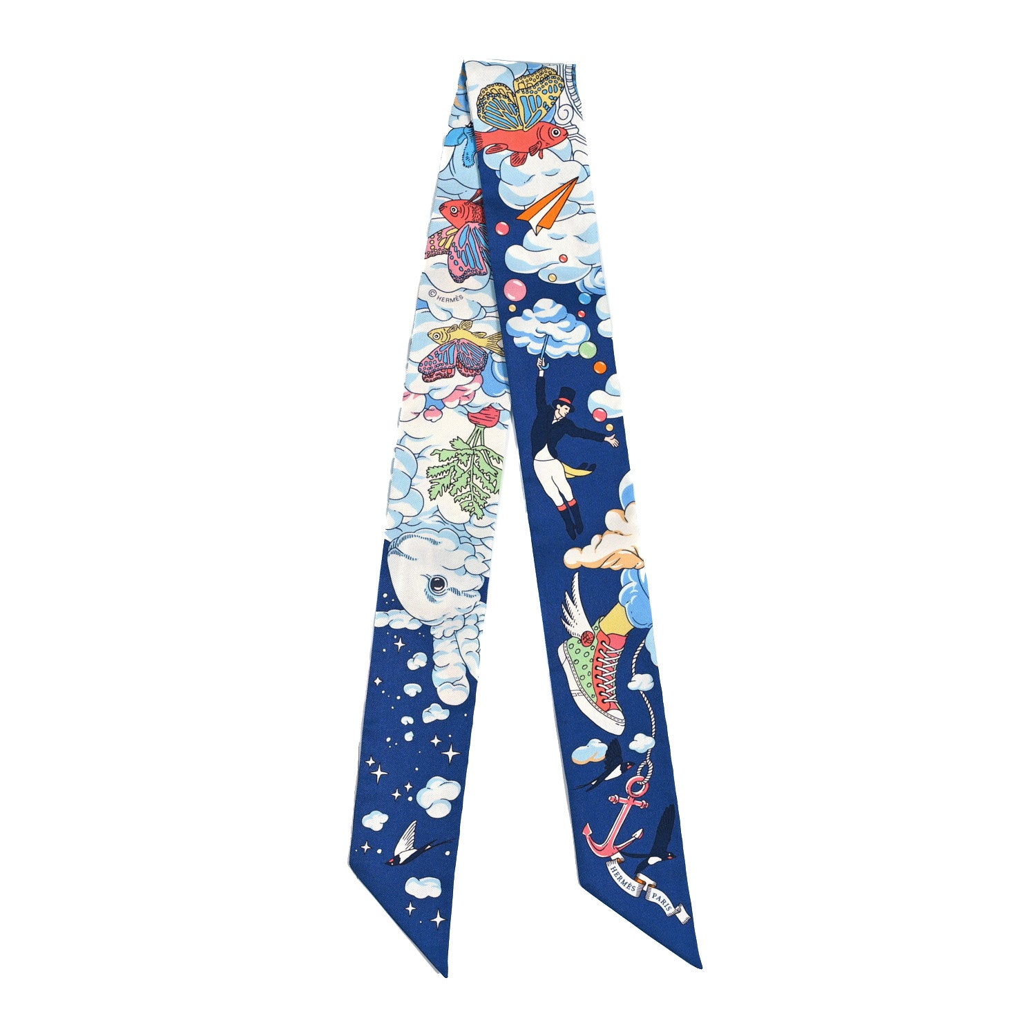 Hermes Silk Sur Mon Nuage Twilly Marine Clair Ciel 2 of 3