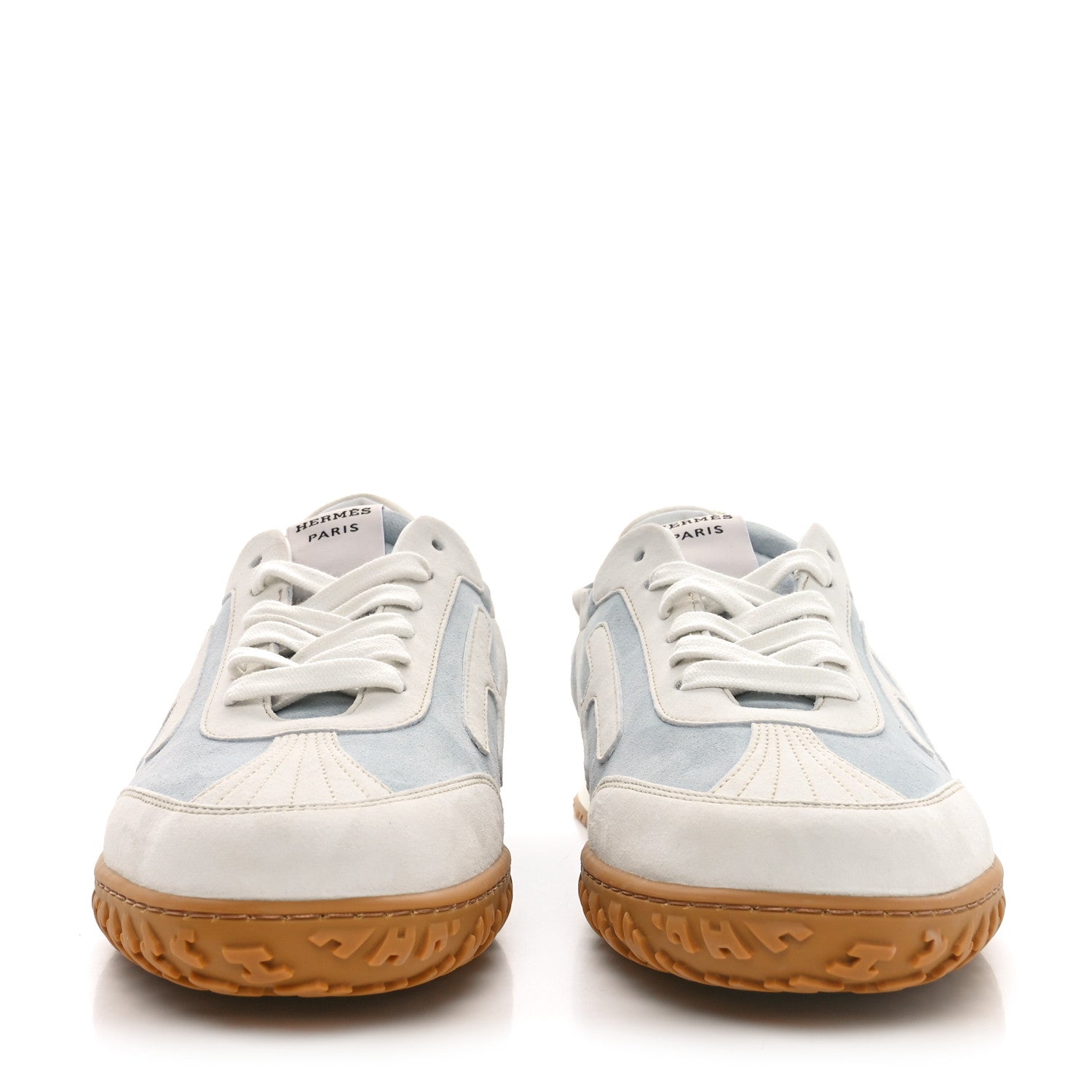 Hermes Suede Goatskin Jet Sneakers 39.5 Gris Nuage White 3 of 8