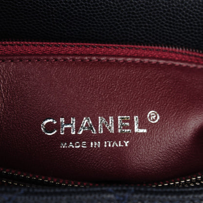 Chanel Caviar Lizard Quilted Small Coco Handle Flap Navy 6 of 9