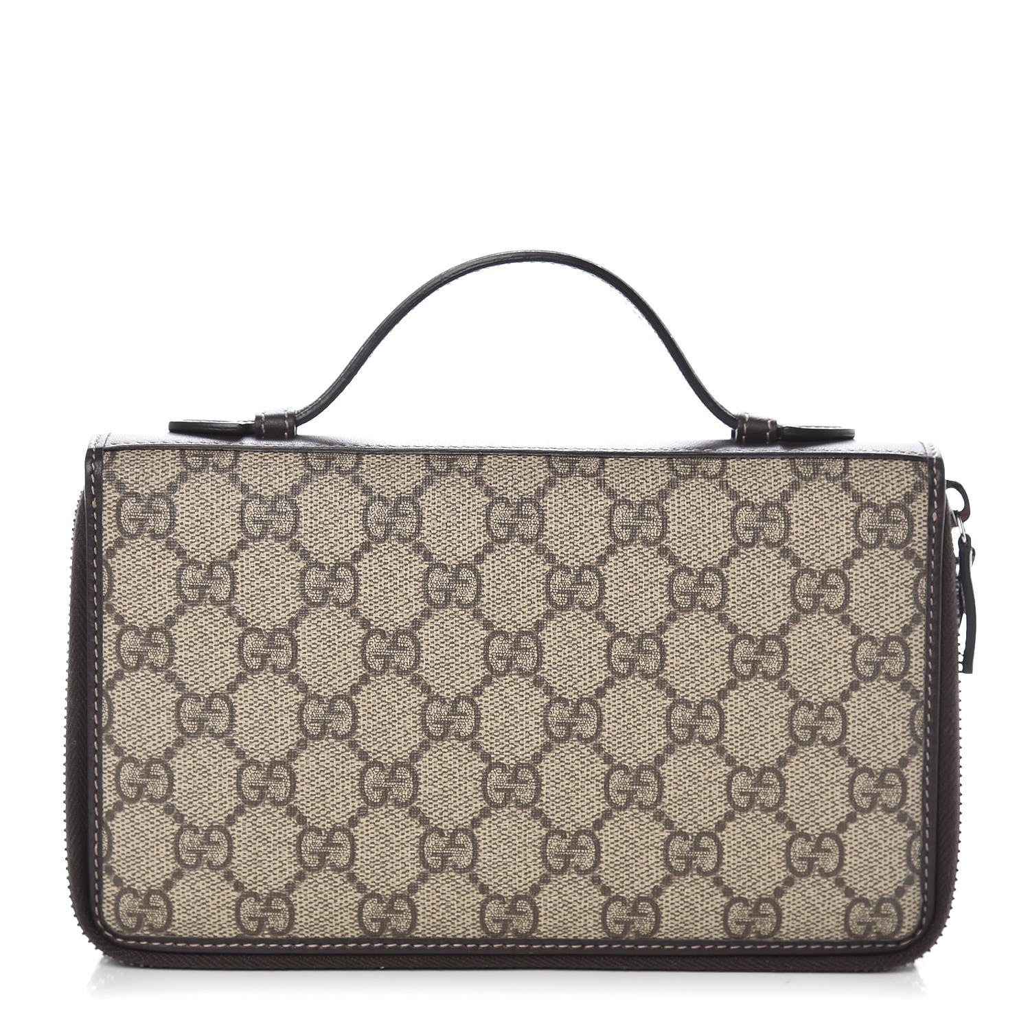 Gucci GG Supreme Monogram Travel Document Case Dark Brown 1 of 7