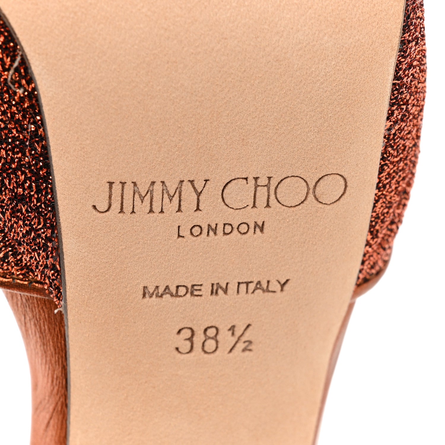 Jimmy Choo Metallic Lurex Perspex Mayner 130 Platform Sandals 38.5 Pop Orange Clear 6 of 13