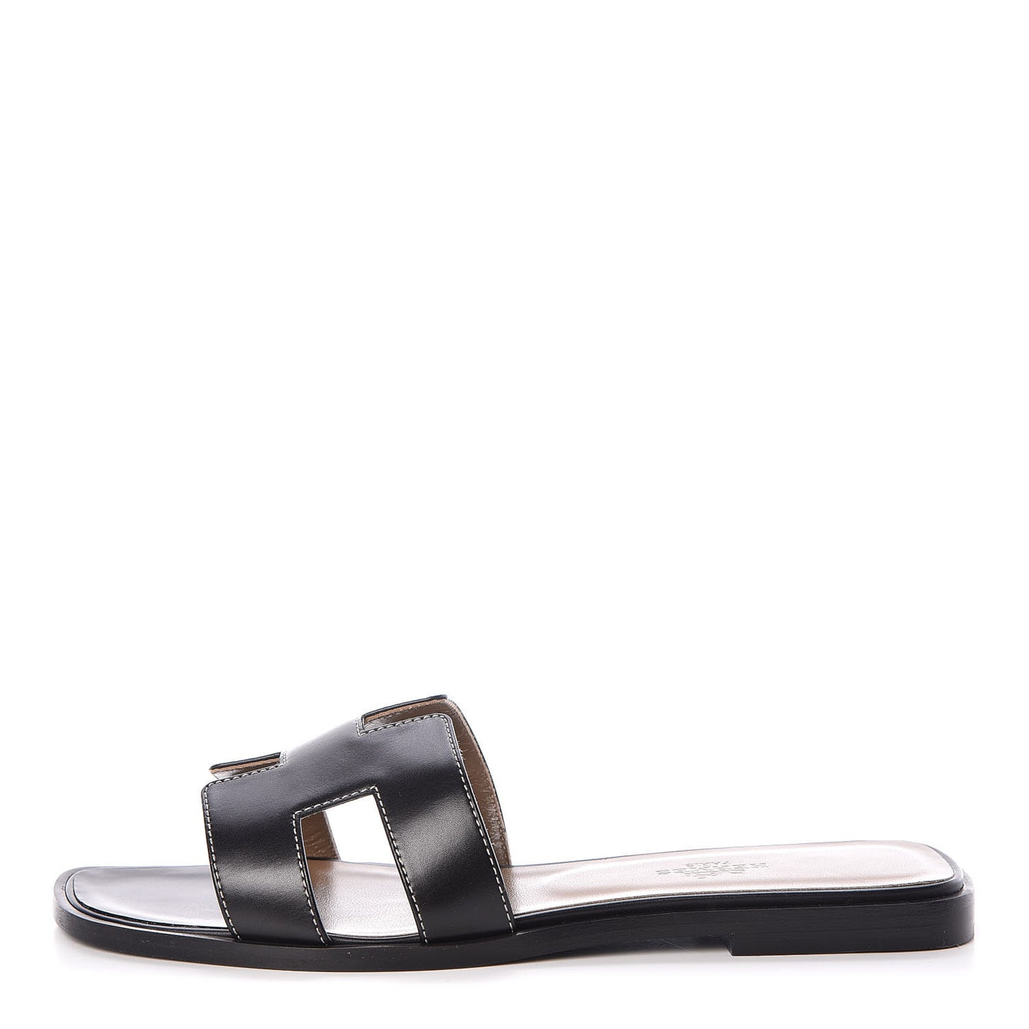 Box Calfskin Oran Sandals 37 Black