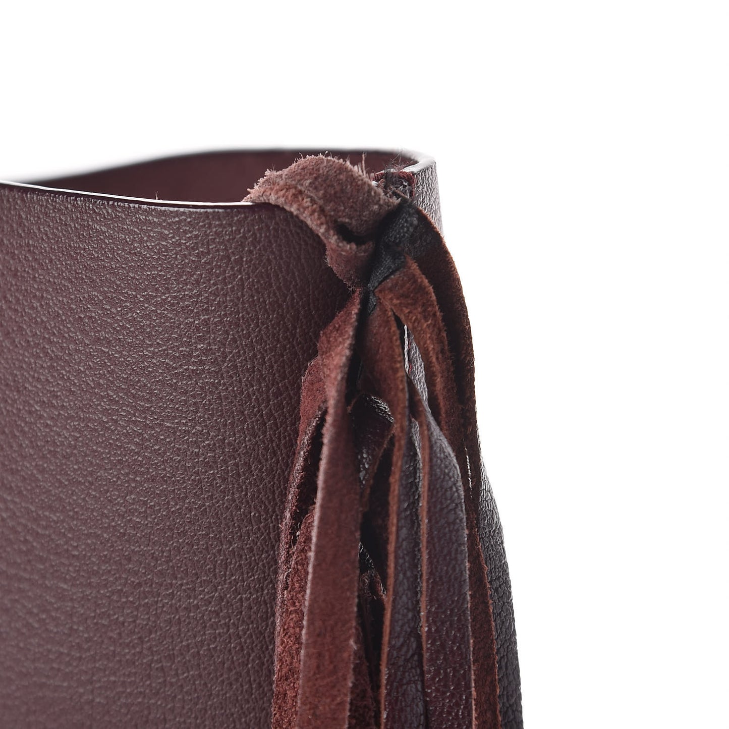 Calfskin Large Fringe Shopping Tote Amaranto